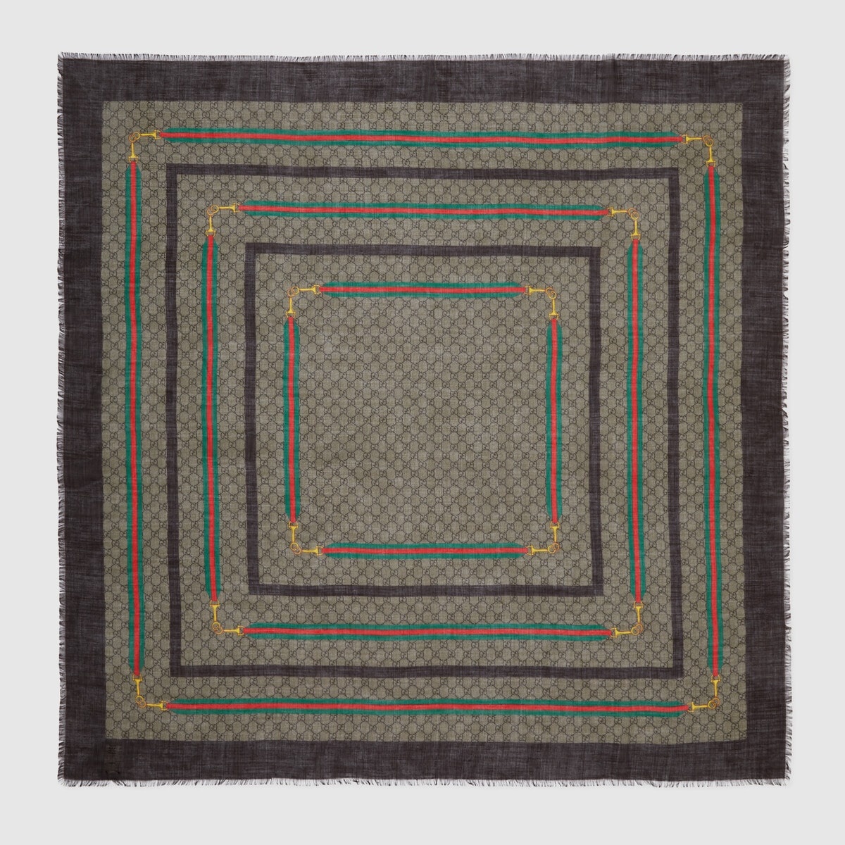 GG silk wool shawl with Web - 1