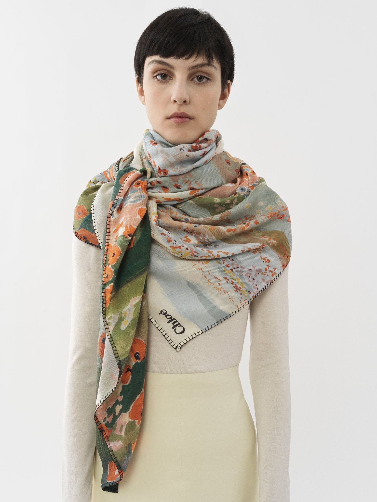 PRINTED LONG SCARF - 1