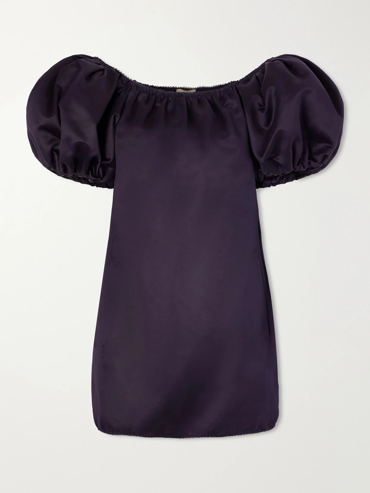 Gathered Cotton Mini Dress - 1
