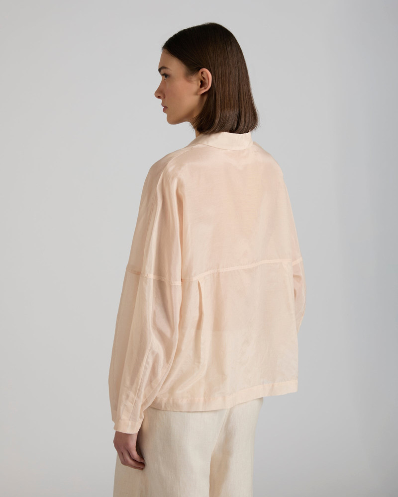 Wide fit shirt in silk and cotton muslin 3