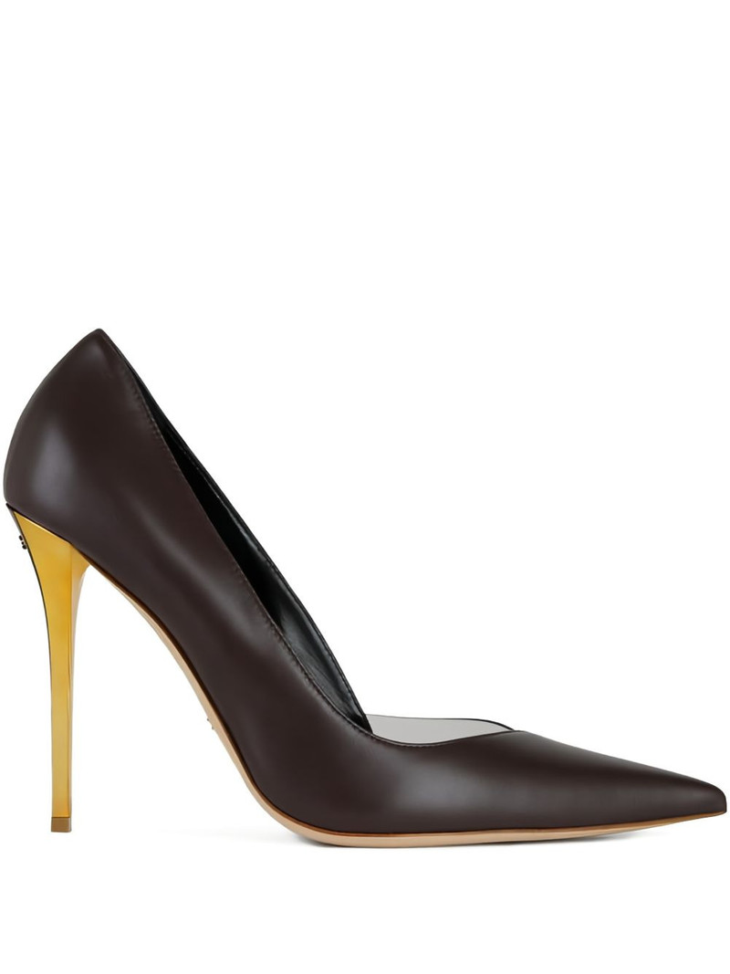 cut-out gold stiletto pumps 1