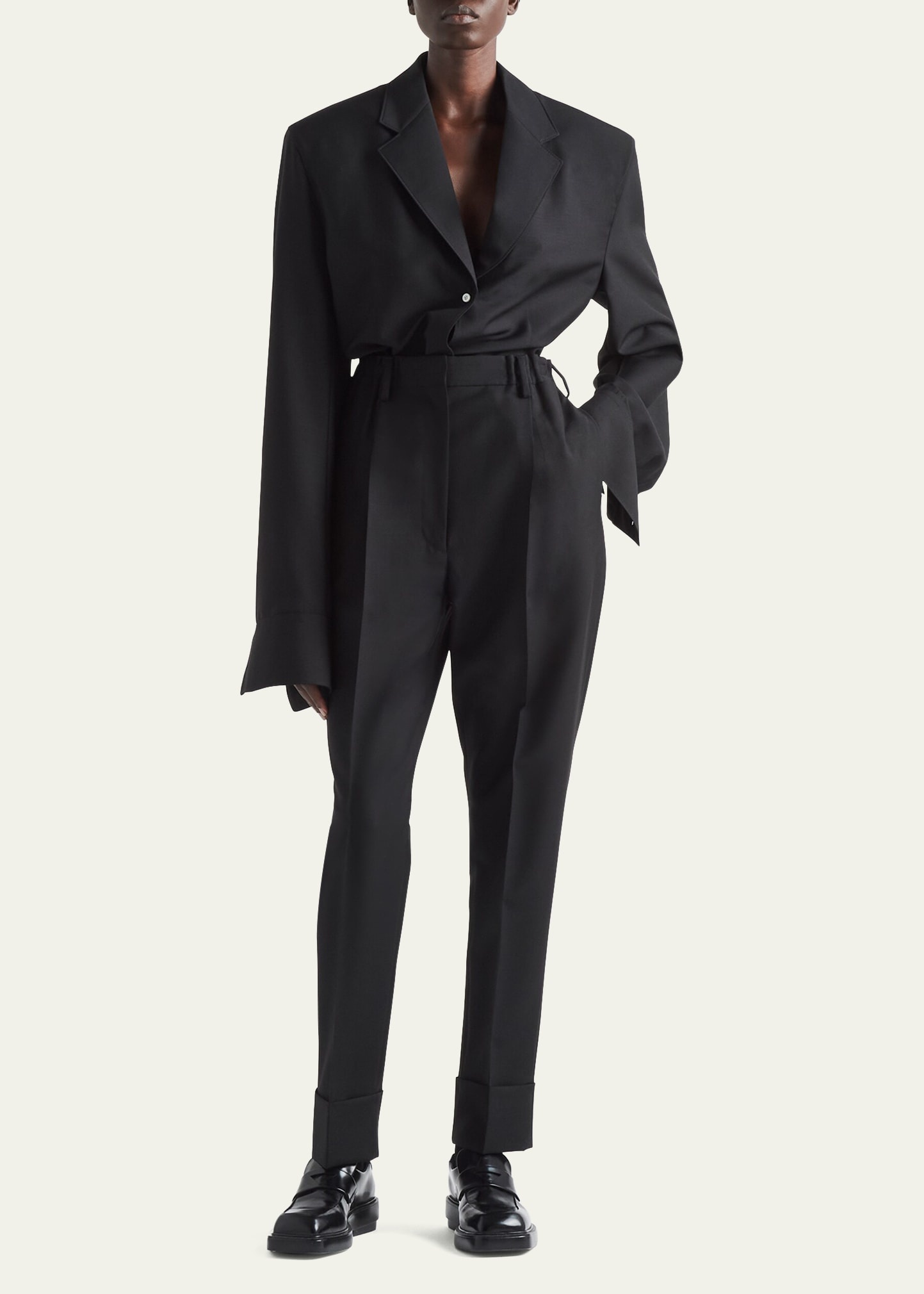 Light Mohair Belted Blazer - 2