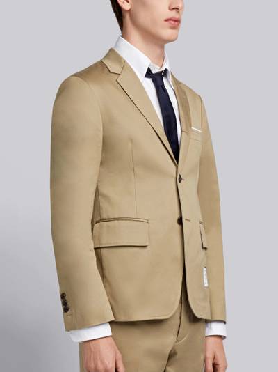 Thom Browne Camel Cotton Unconstructed Single Breasted 4-Bar Classic Jacket outlook