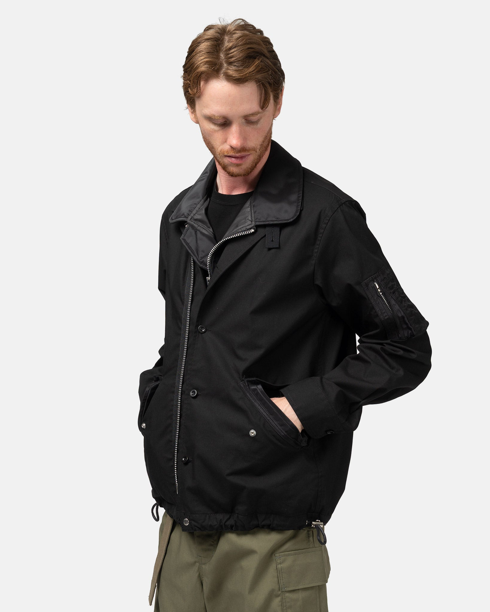 Cotton Nylon Oxford Blouson Black - 4