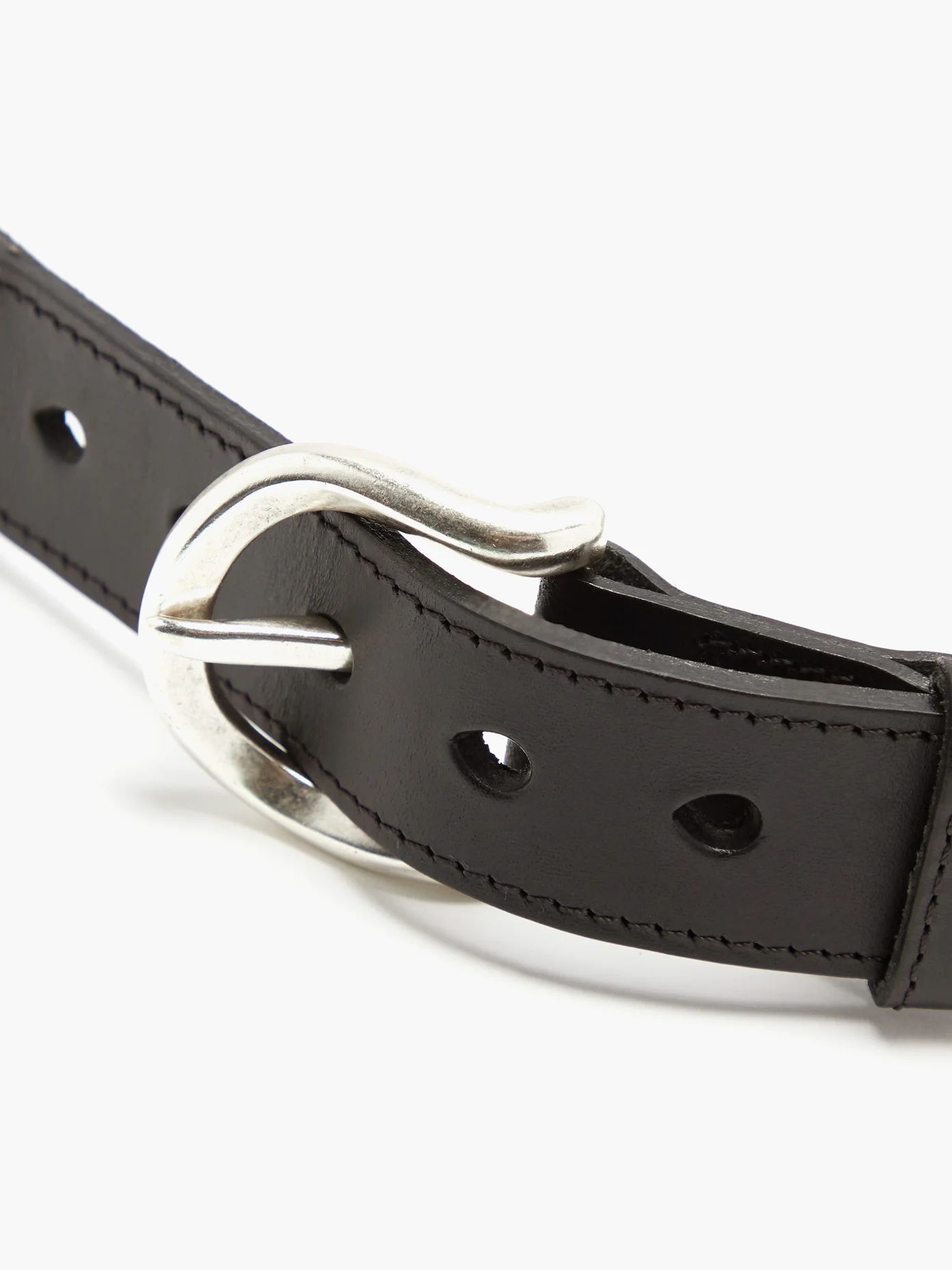 Fringed-strap leather belt - 4