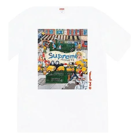 Supreme SS22 Week 19 Manhattan Tee Cartoon Alphabet Pattern Printing Round Neck Short Sleeve Unisex - 1
