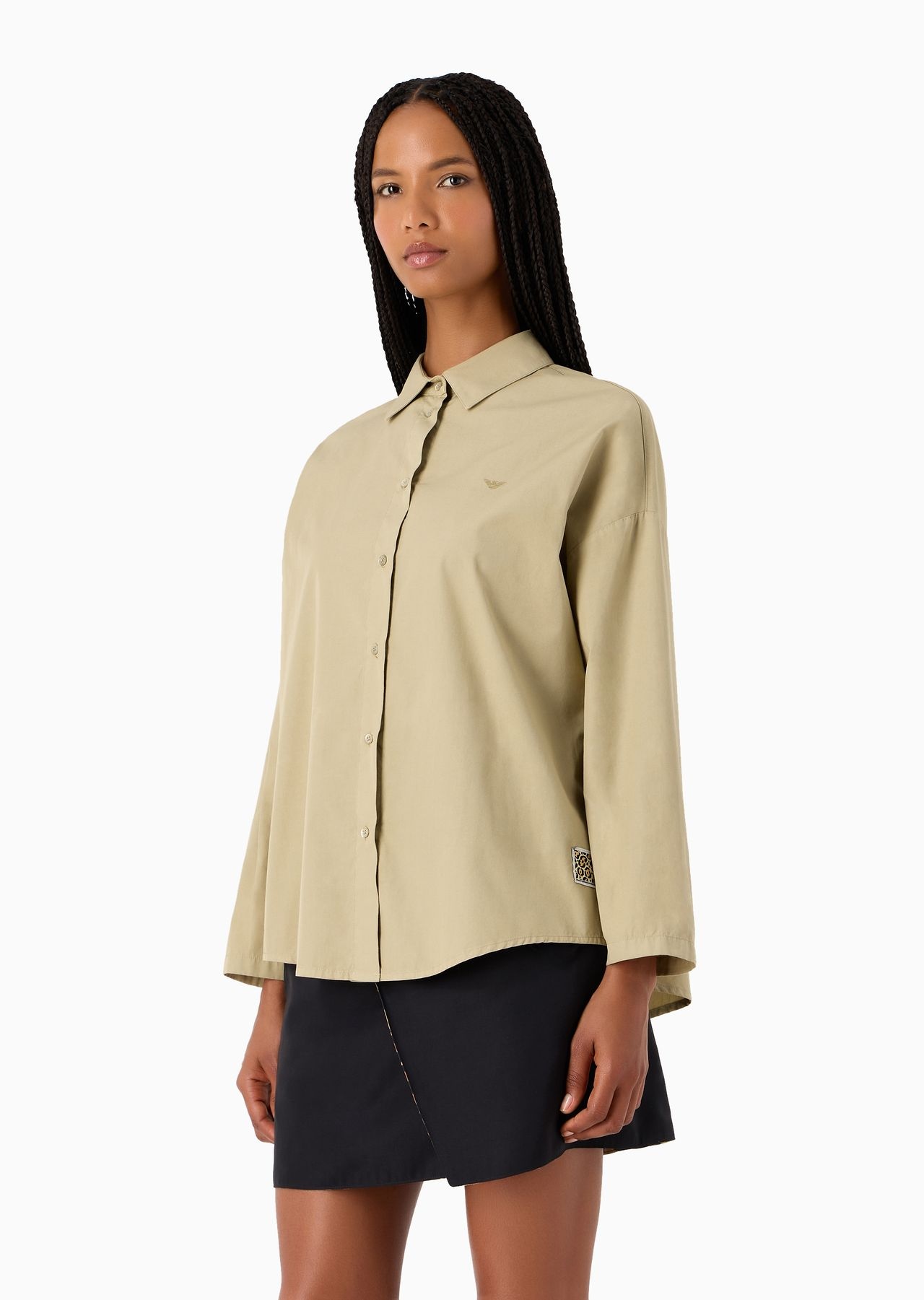 Emporio Armani Sustainability Values Capsule Collection garment-dyed organic poplin shirt - 2