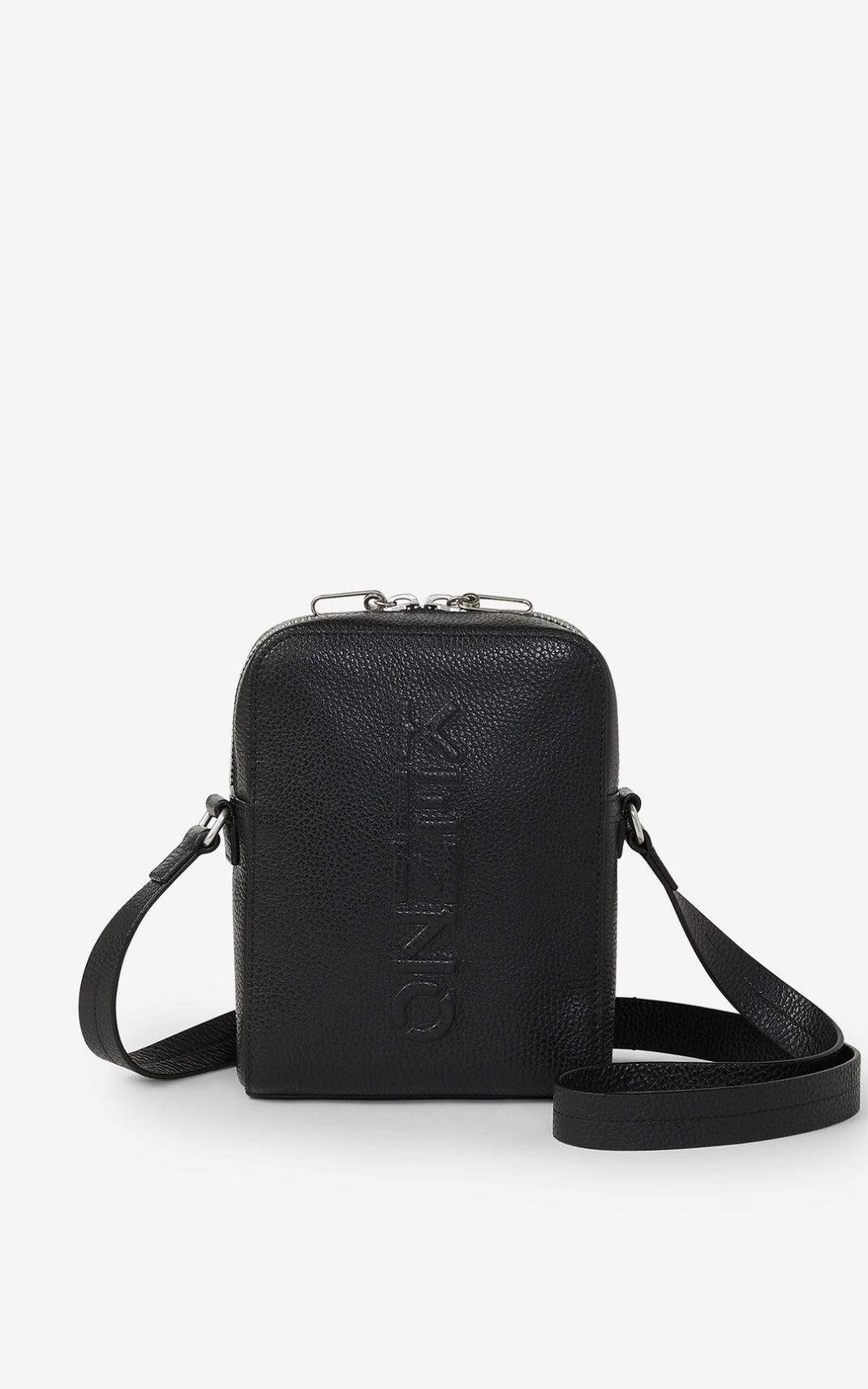 KENZO Imprint grained leather shoulder bag - 1