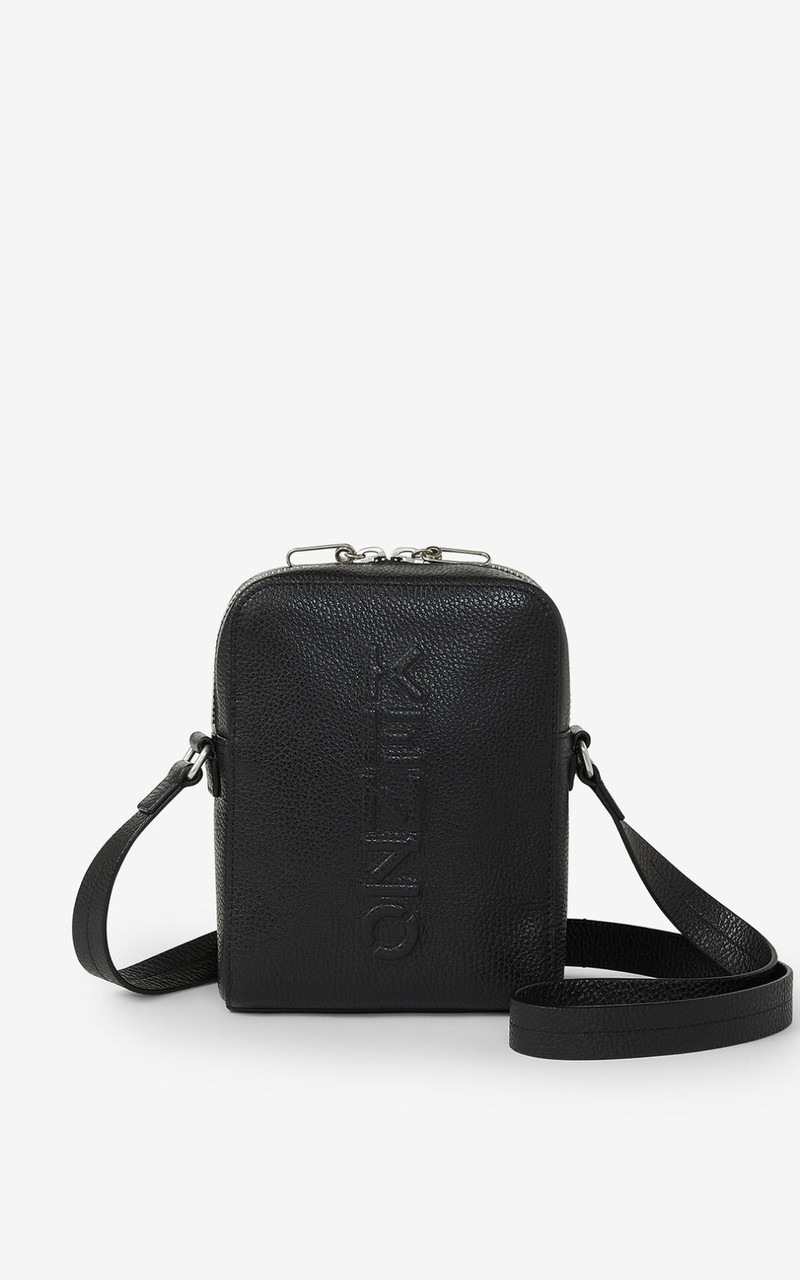 KENZO Imprint grained leather shoulder bag 1