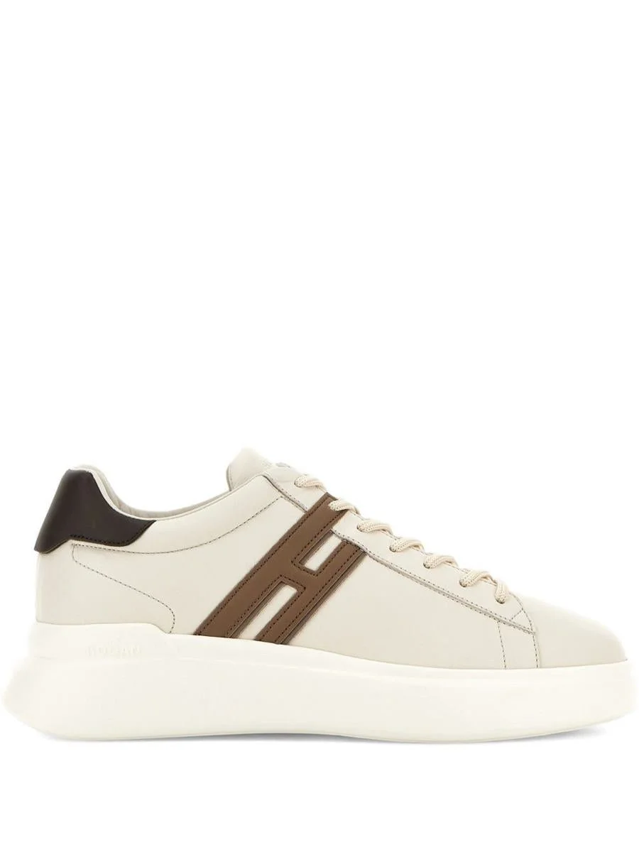 Hogan 'H580' Sneakers In Beige Leather With Logo - 1