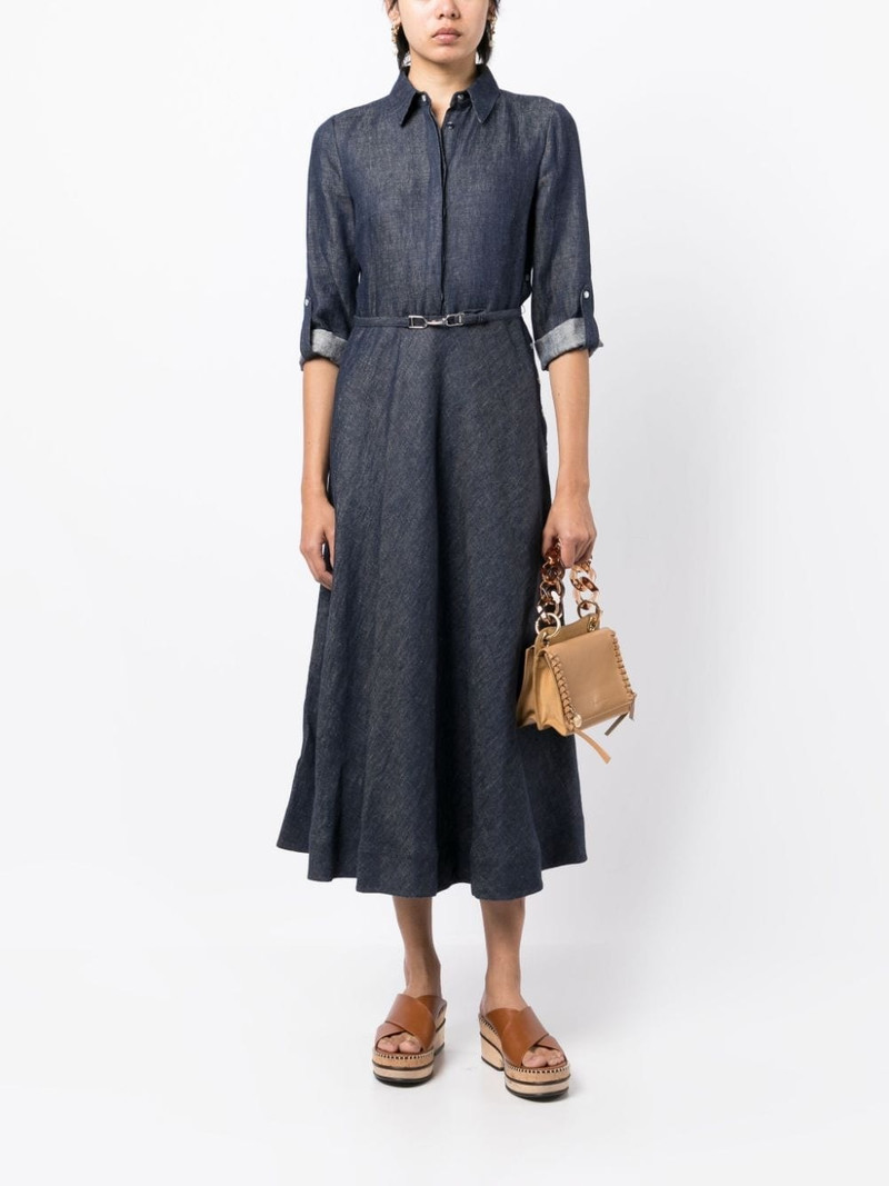 GABRIELA HEARST denim-shirt midi dress outlook