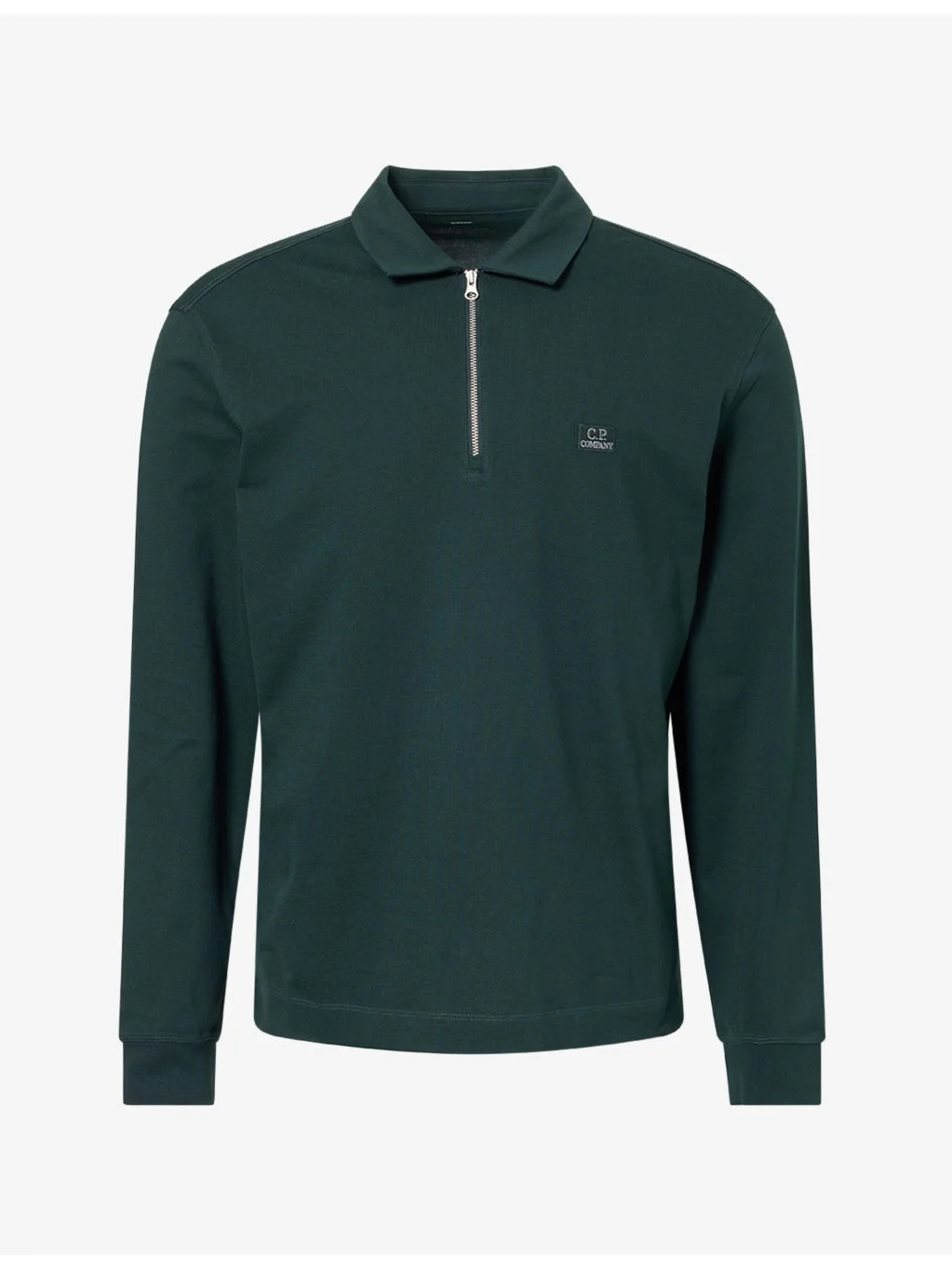 Half-Zip Long Sleeve Cotton-Stretch Top - 1