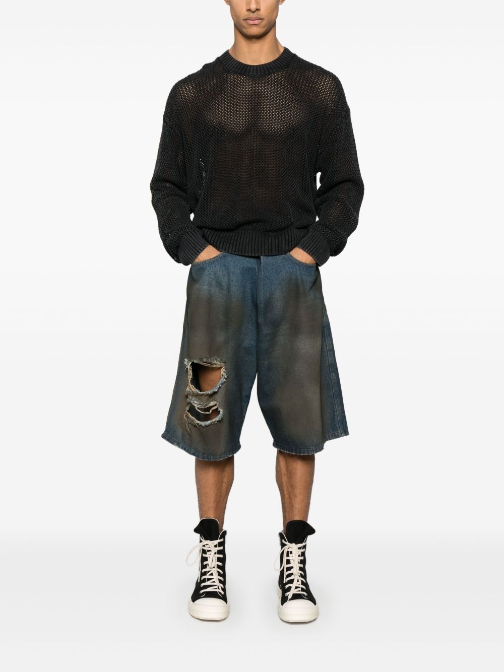 open-gauge sweater - 2