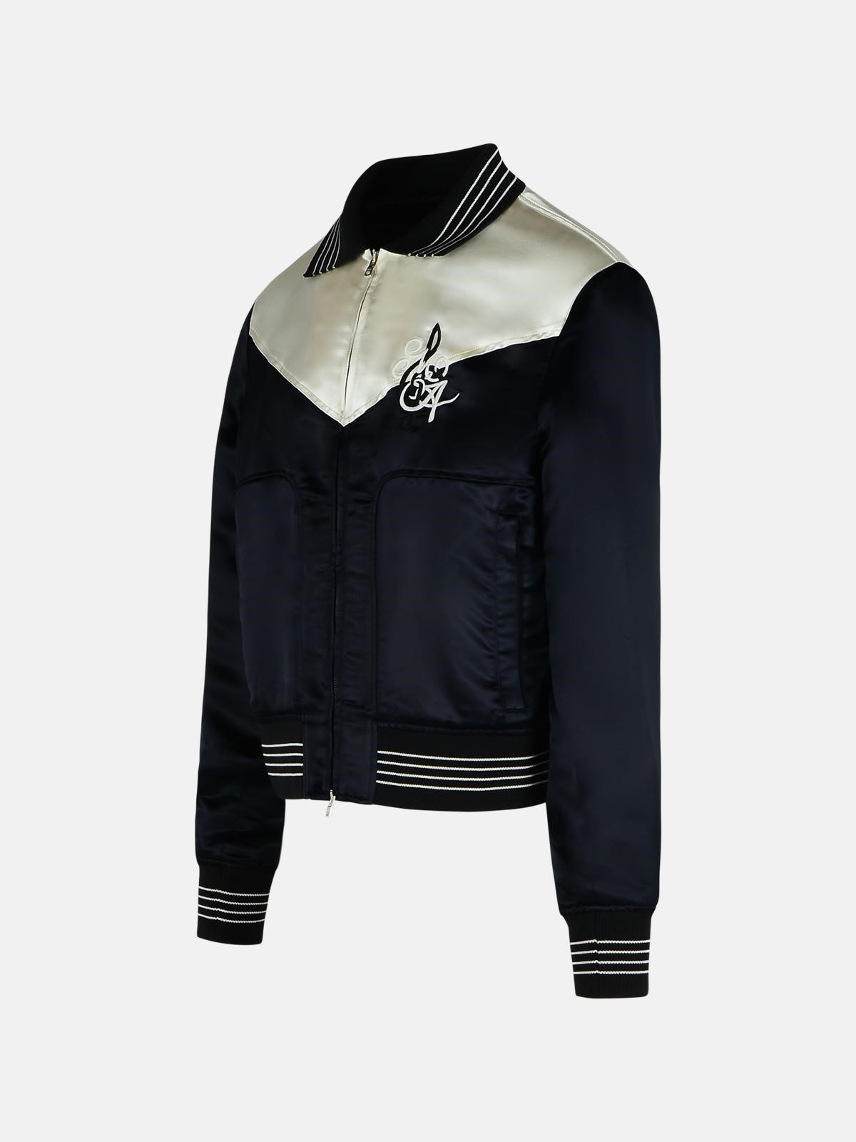 'MUSIC' BLACK POLYESTER BLEND BOMBER JACKET - 2