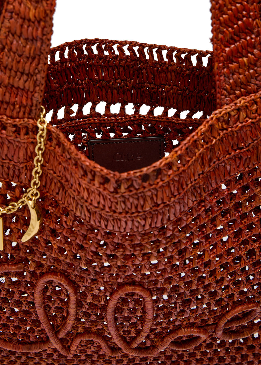 Chloe Summer Banana Logo Raffia Tote - 4