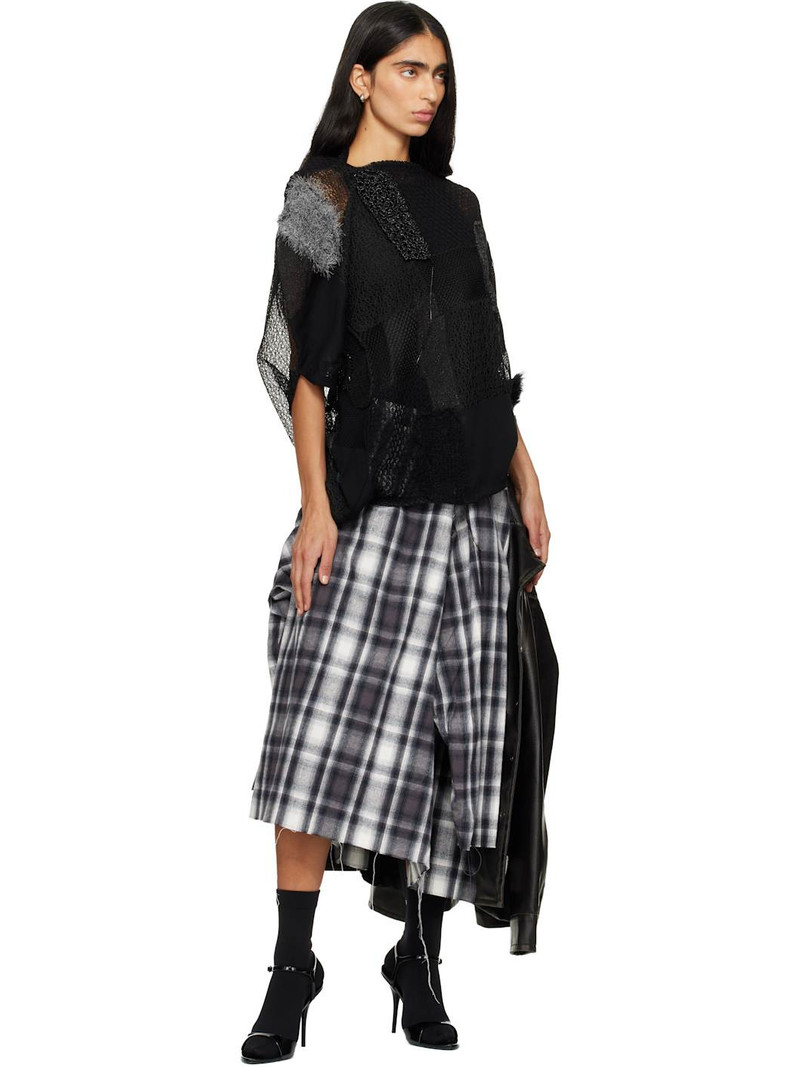 Maison MIHARAYASUHIRO Black & Gray Transform Coated Jacket Midi Skirt outlook