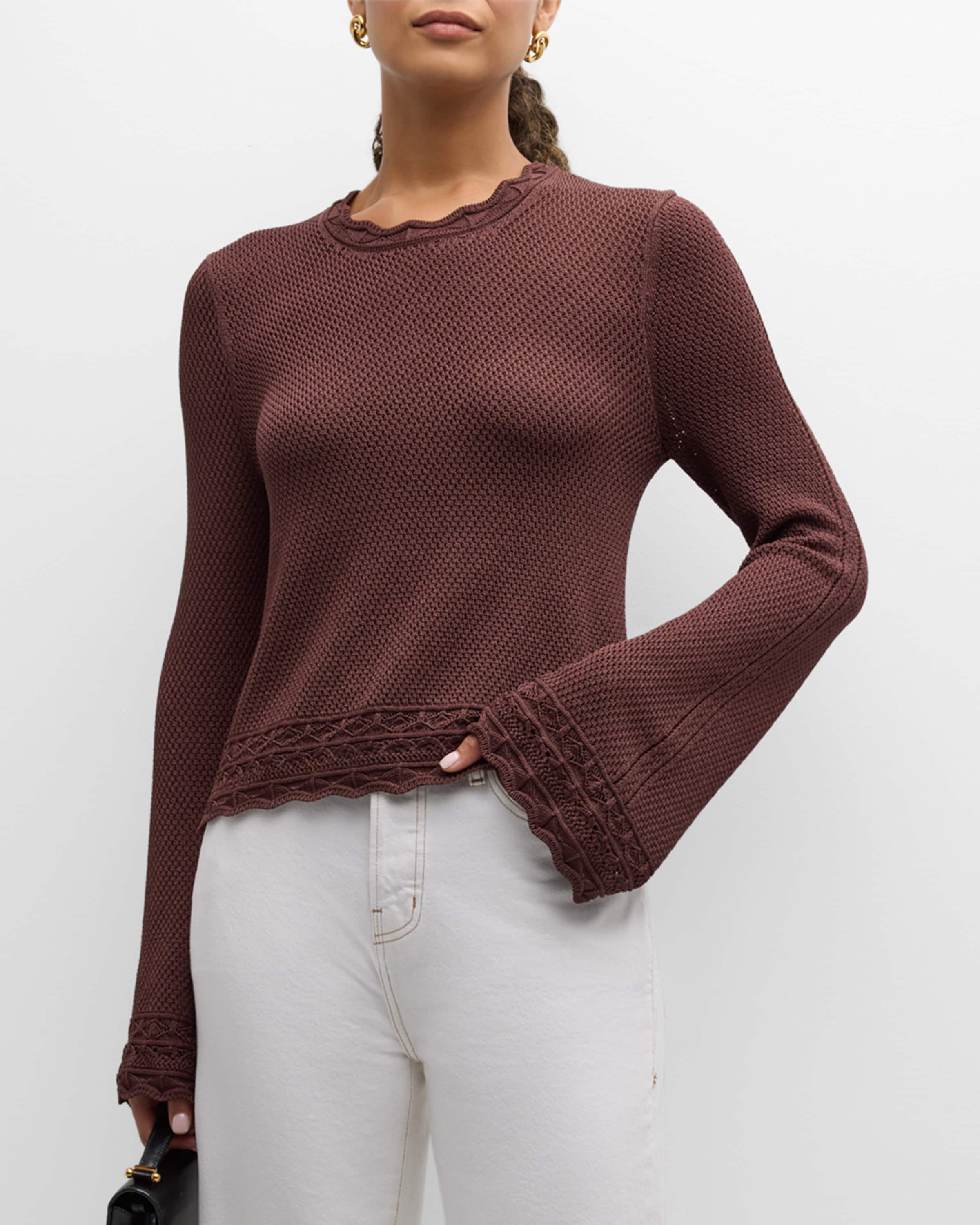 Crewneck Pointelle Sweater - 2