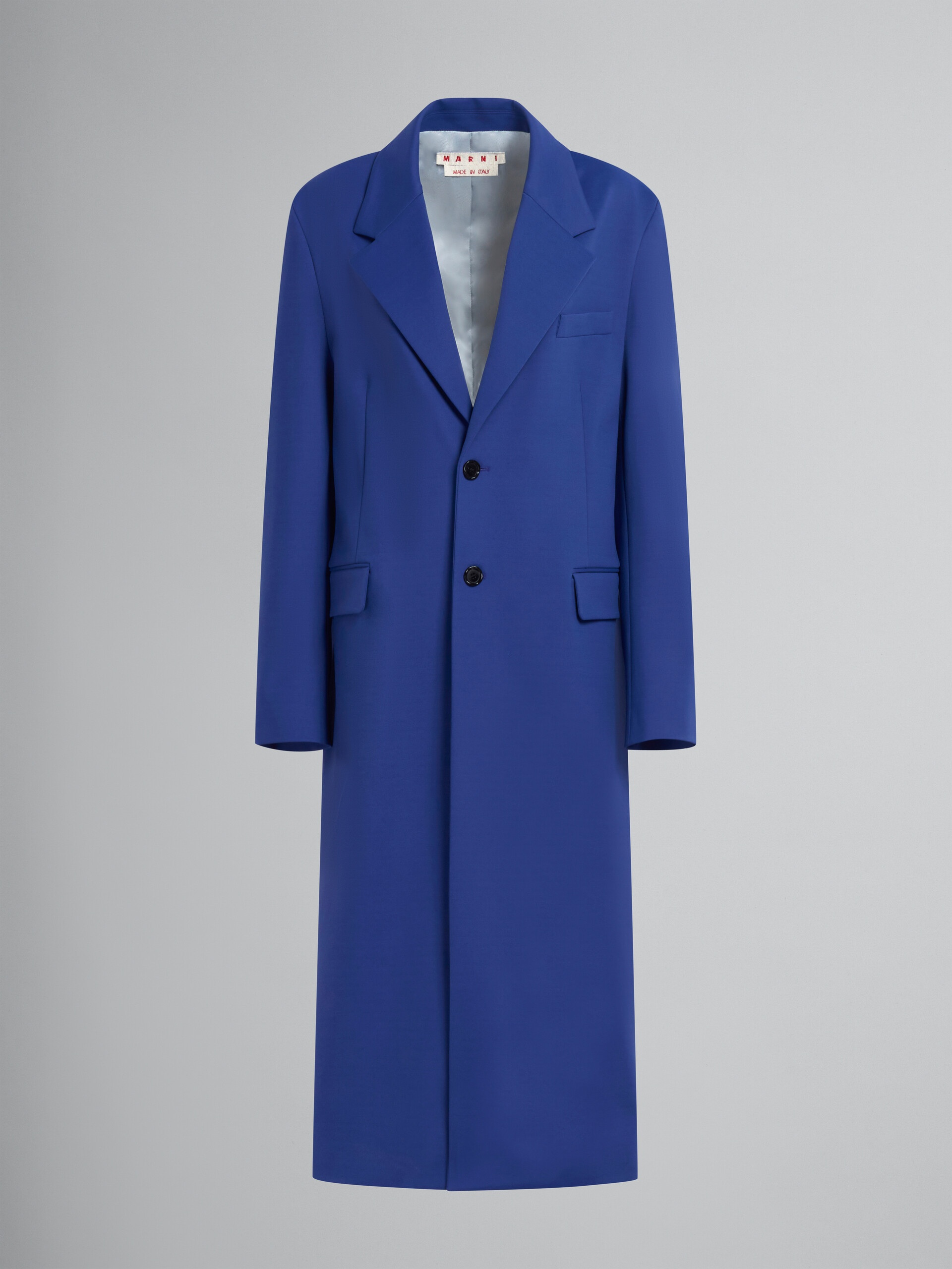 PURPLE SINGLE-BREASTED JERSEY COAT - 1