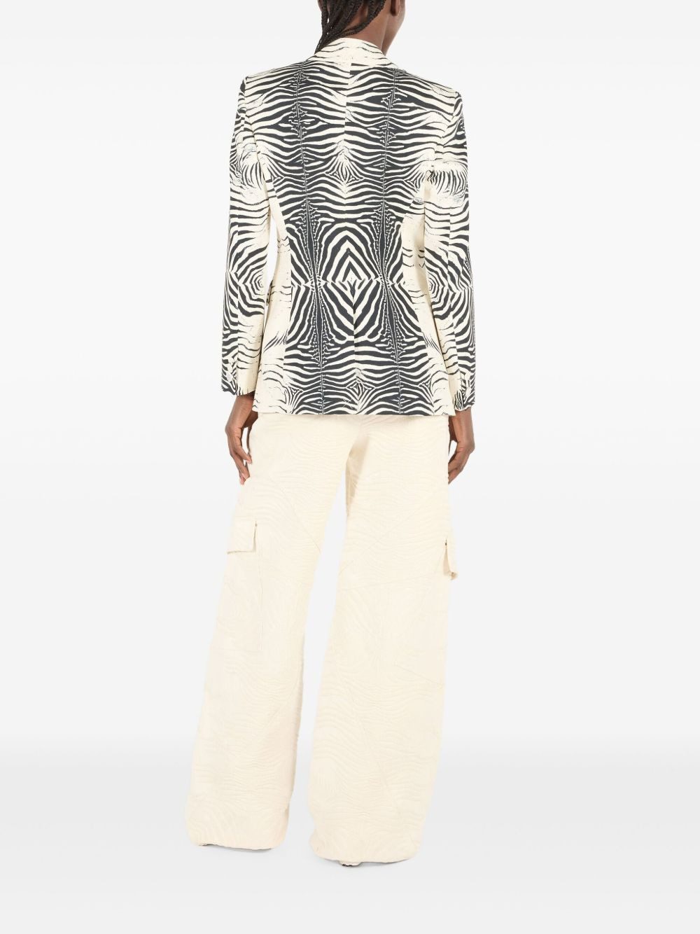 tiger-print blazer - 4