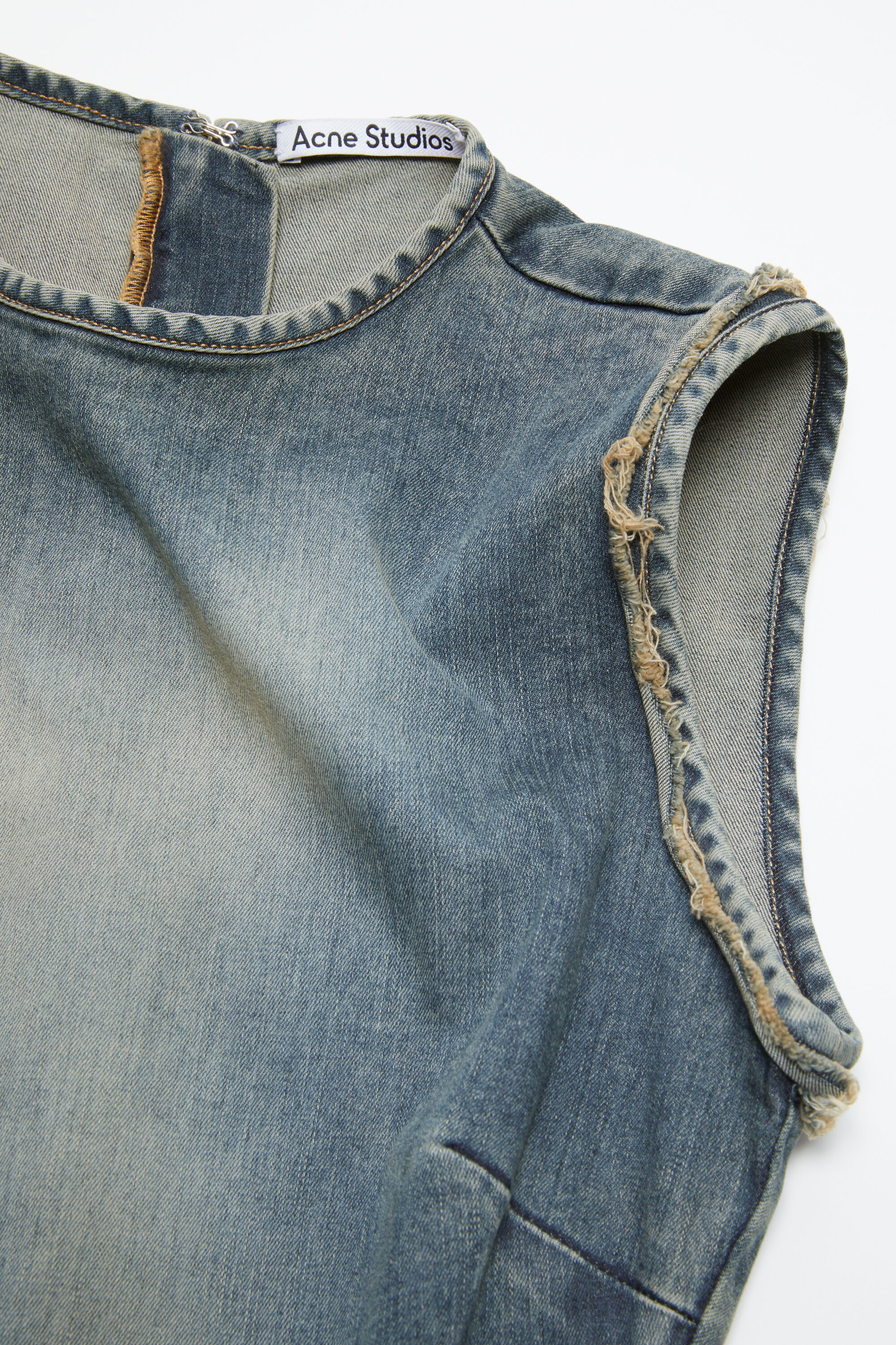 Demin sleeveless dress - Mid Blue - 6