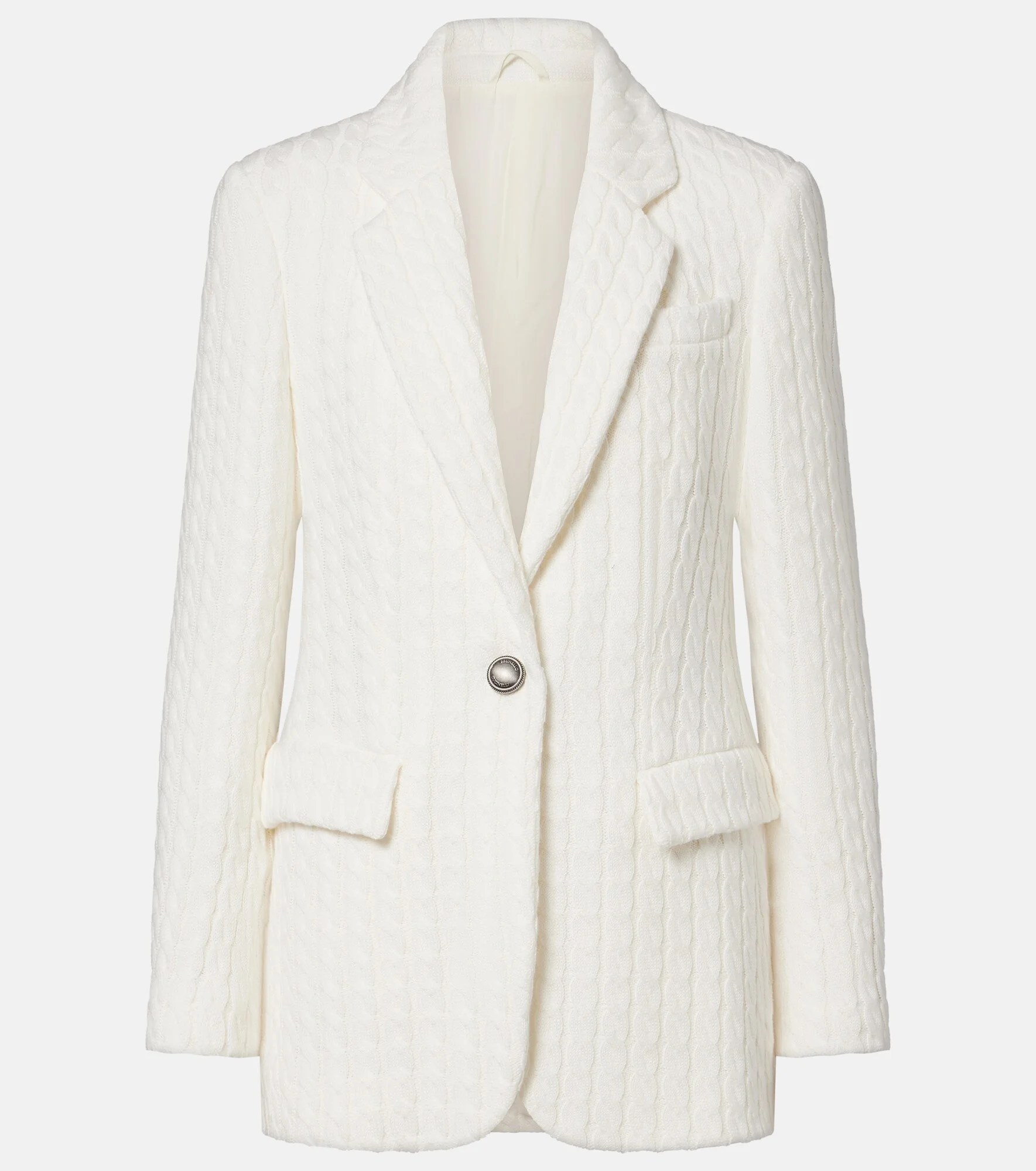 Cable-knit cotton blazer - 1
