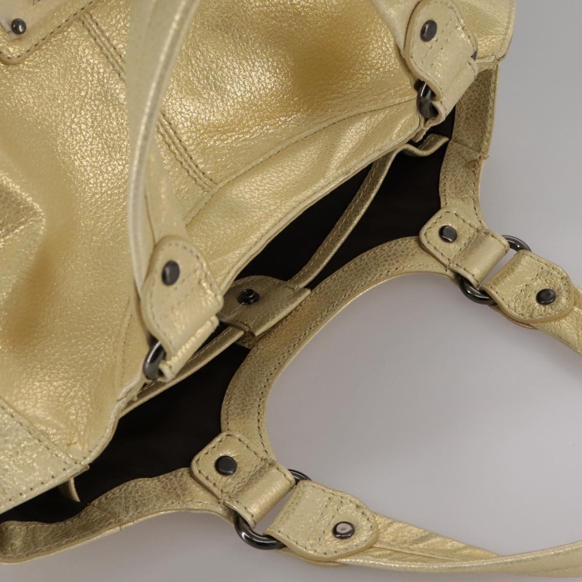Burberry Hand Bag Leather Gold - 6