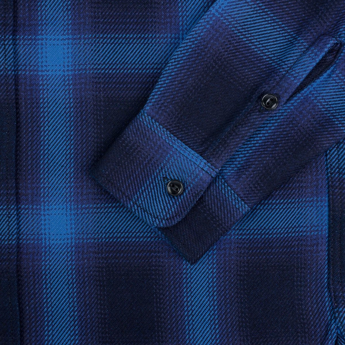 IHSH-349-IND 9oz Selvedge Ombré Check Work Shirt - Indigo - 10