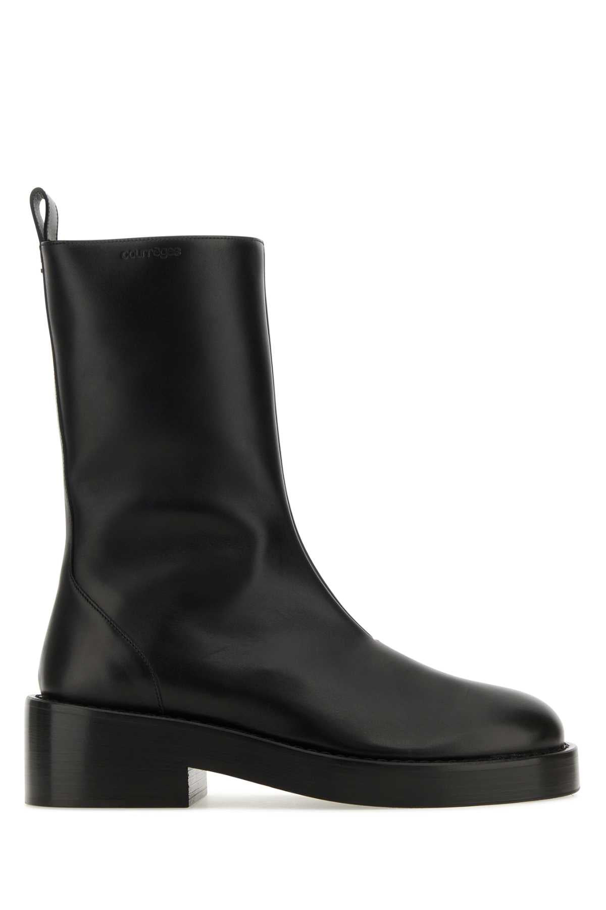 Courreges Women Black Leather Ankle Boots - 1