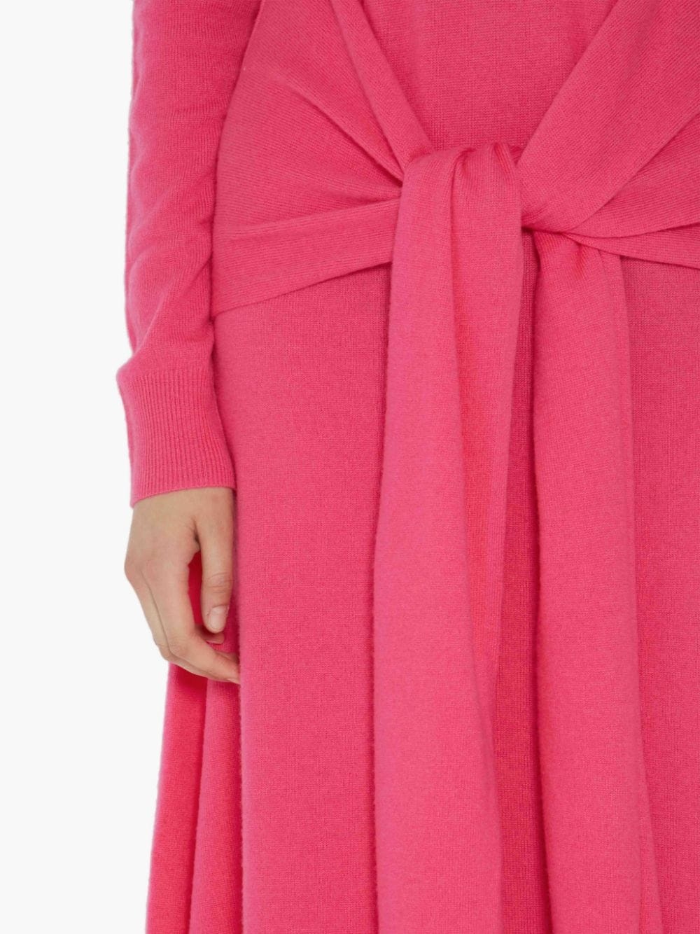 WAIST TIE A-LINE LONG SLEEVE DRESS - 5