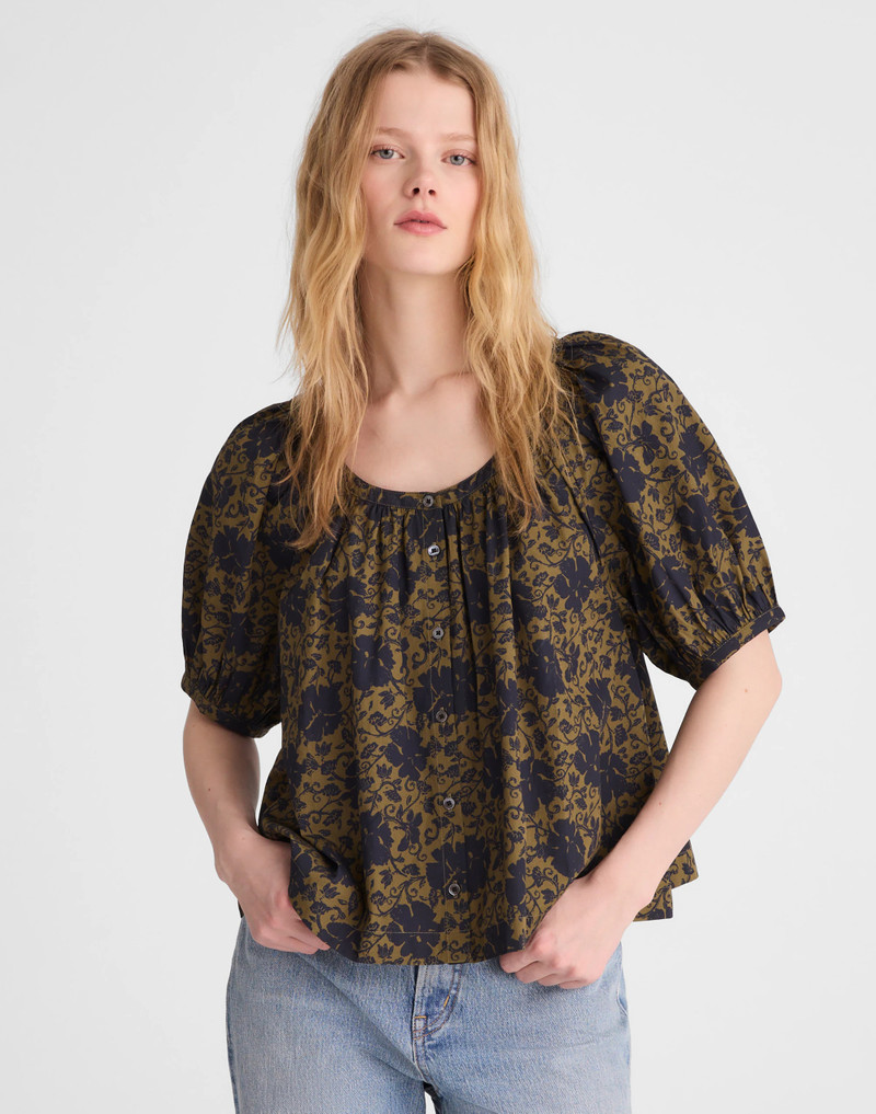 Puff-Sleeve A-Line Top 2
