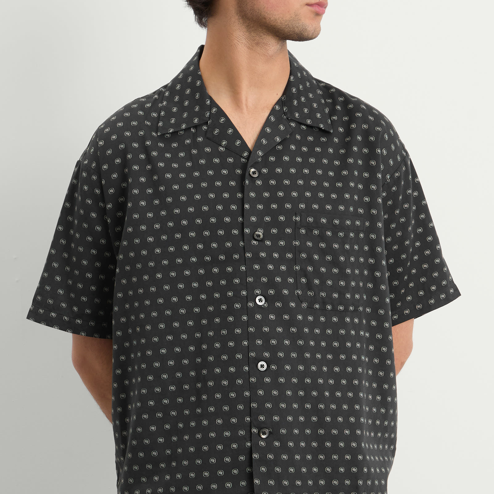 Neighborhood Monogram Pattern Hawaiian Shirt - 5