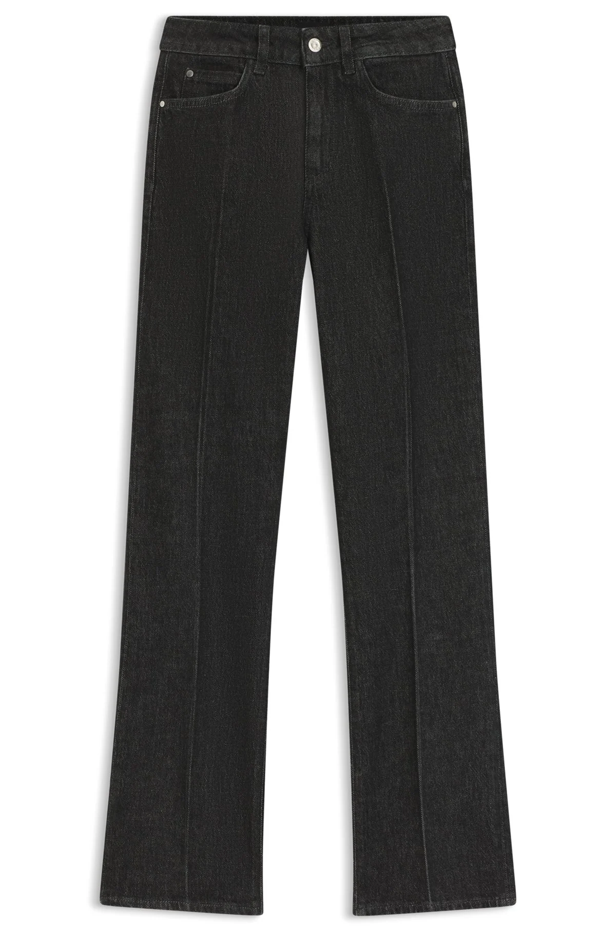 SLIM-FIT JEANS IN MARBLE-STRUCTURED BLACK STRETCH DENIM - 1