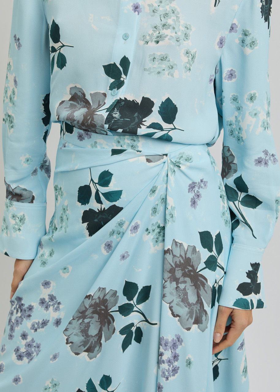 Erdem Floral-print Draped Midi Skirt - 5