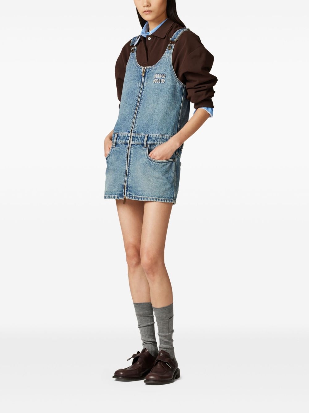 denim mini dress - 2