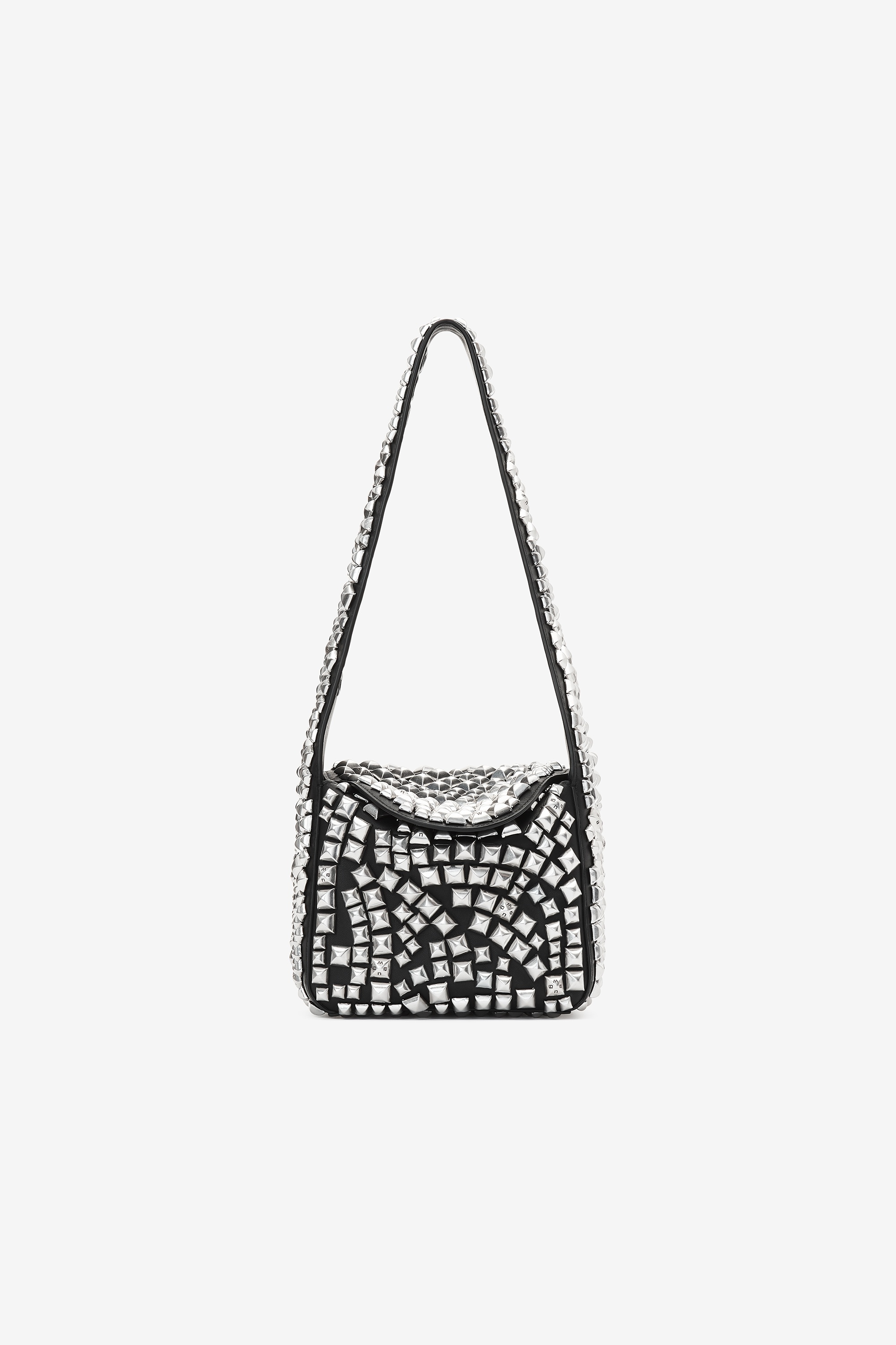 spike small hobo bag in studded leather - 1