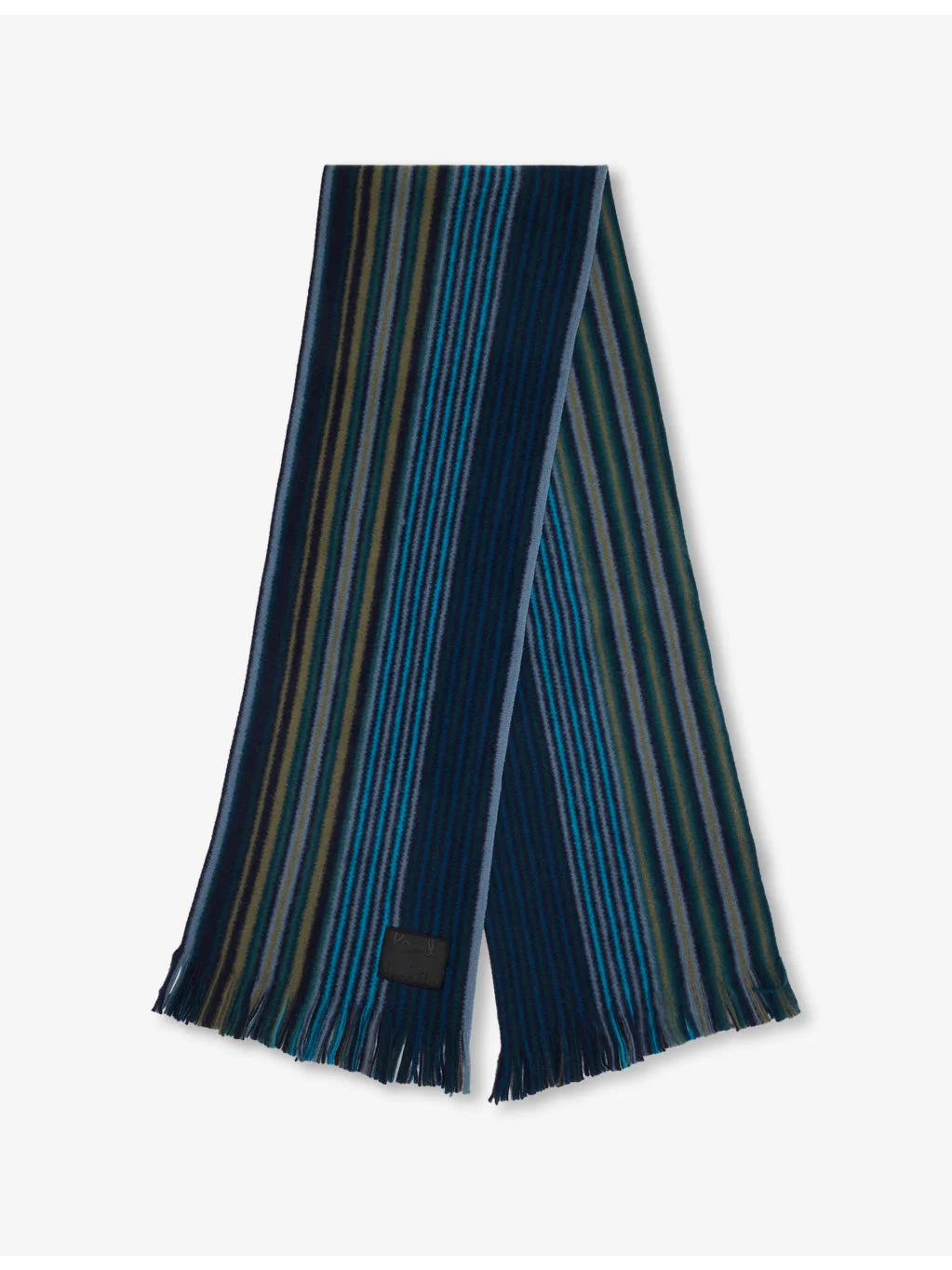 Striped Double-Sided Wool Scarf - 1