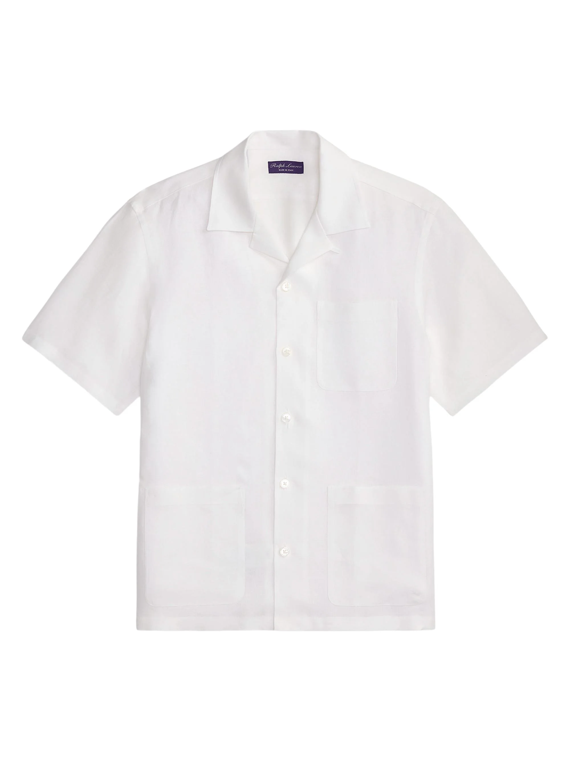 Men's Linen Camp Shirt - Optic White - 1