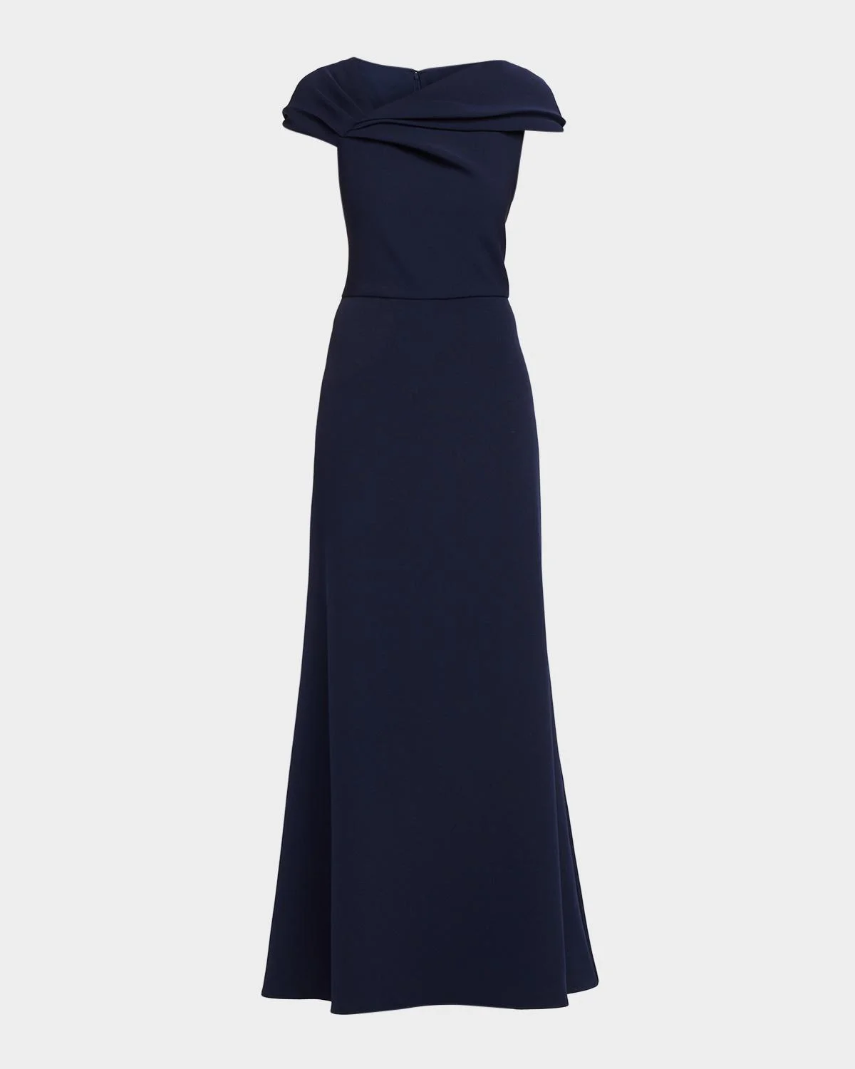 Carly Asymmetric Stretch Crepe Gown - 1