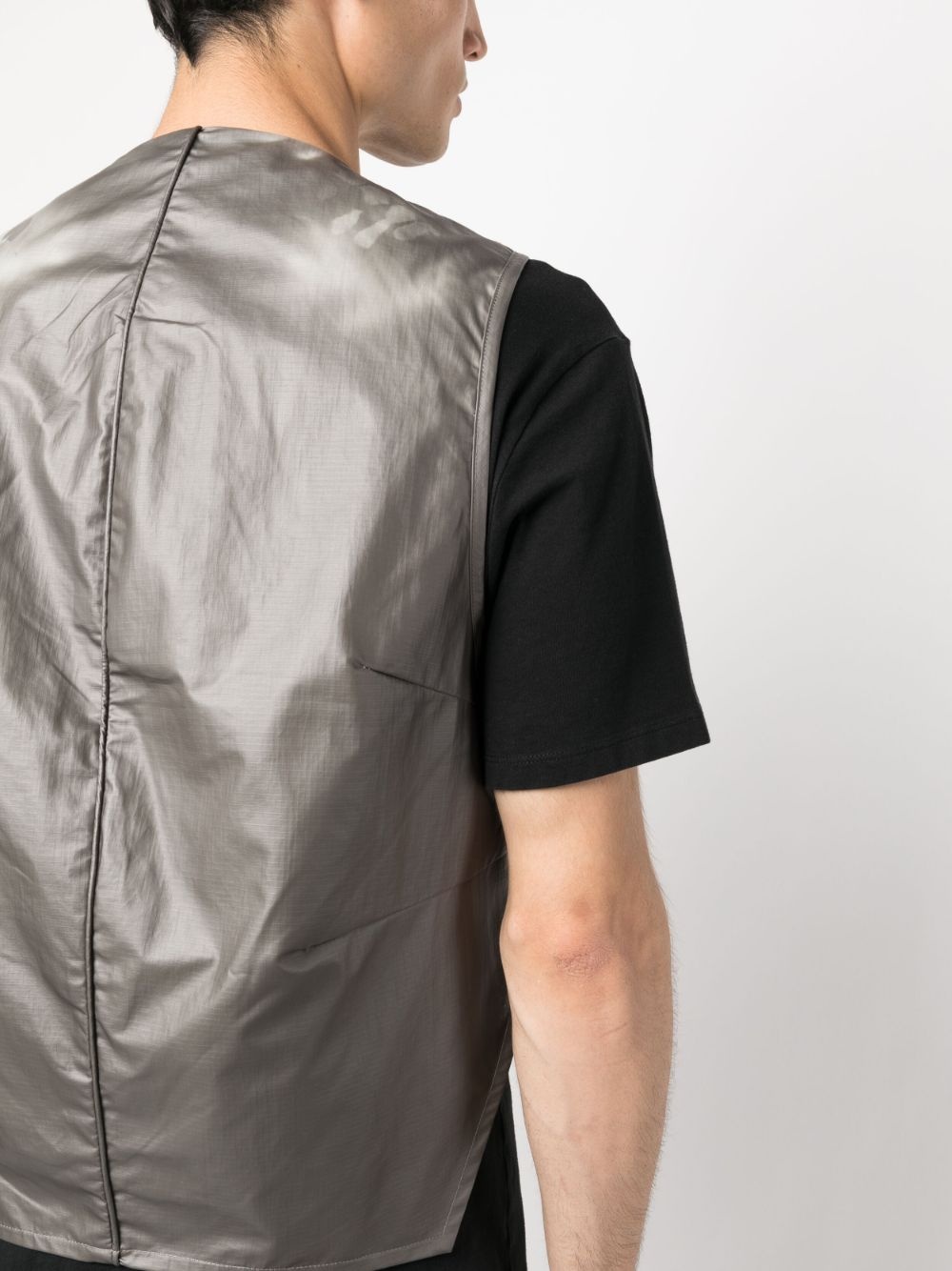 high-low hem zip-up gilet - 5