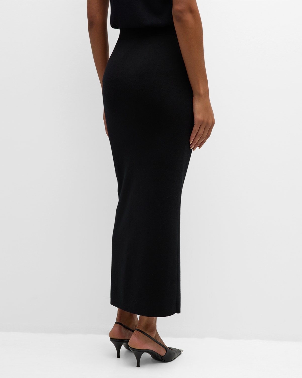 Shimmering Merino Ribbed Pencil Skirt - 6