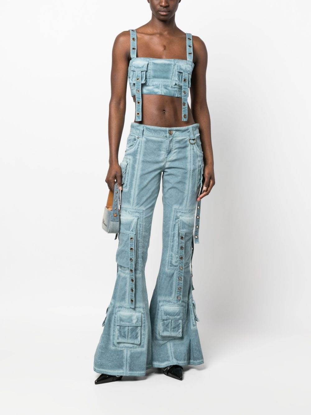 eyelet-detail bandeau top - 2
