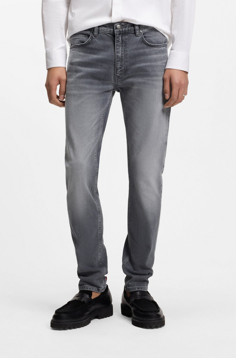 GREY EXTRA-SLIM-FIT JEANS IN STRETCH DENIM 2