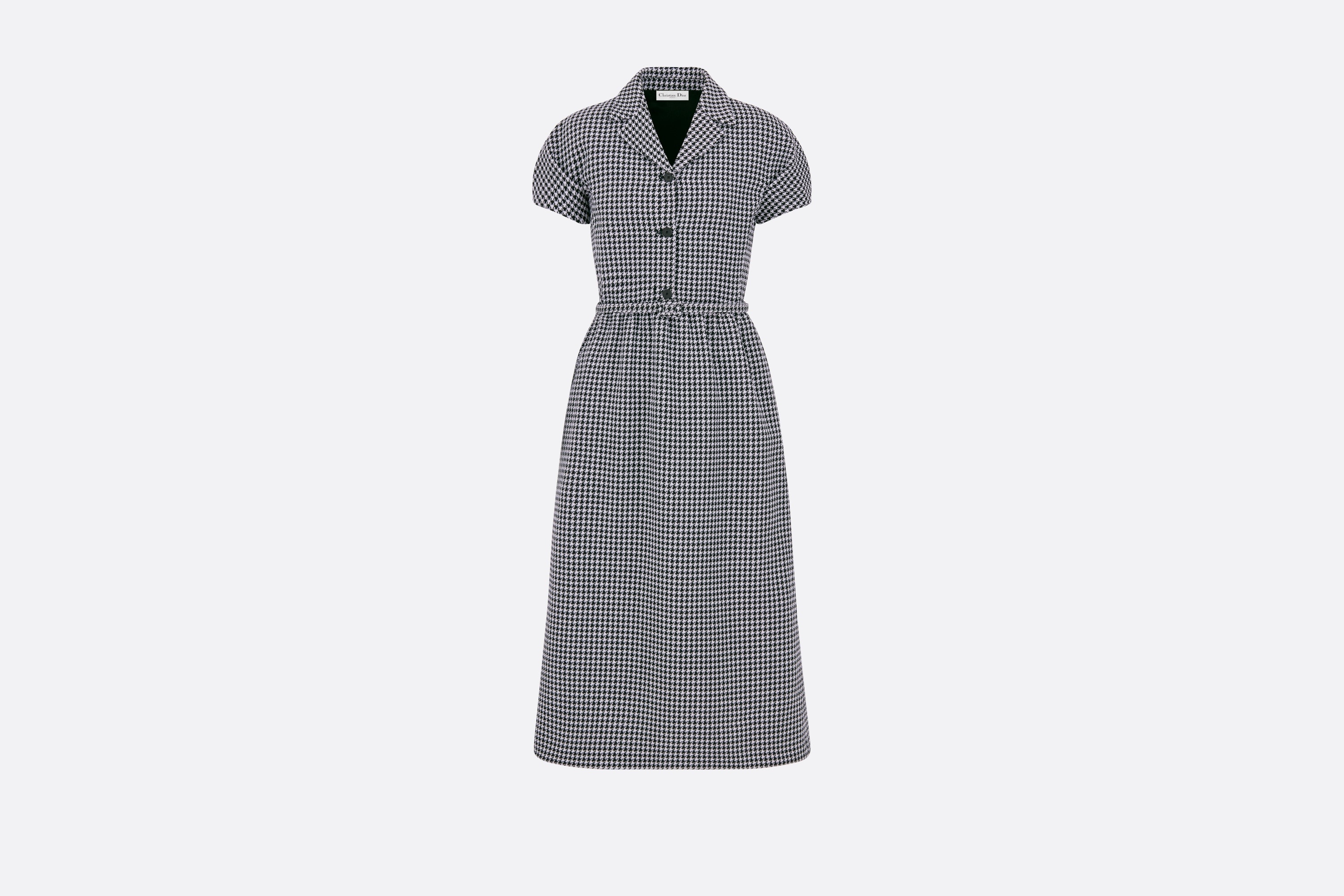 Regular-Fit Mid-Length Dress with Puff Sleeves - 1