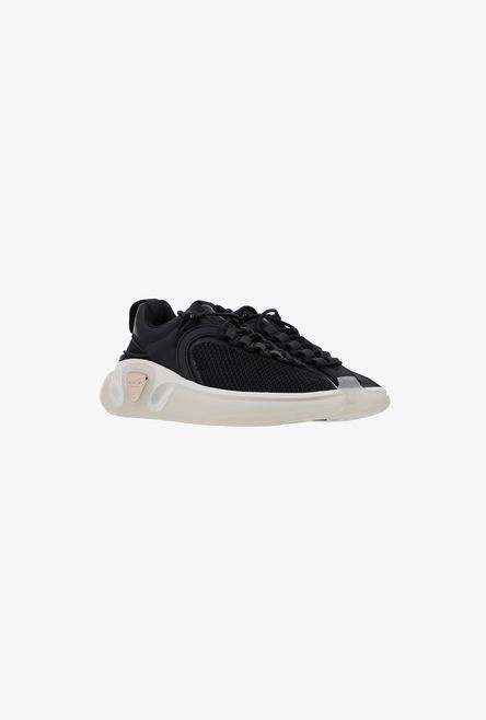 Black leather and mesh B-Runner sneakers - 2