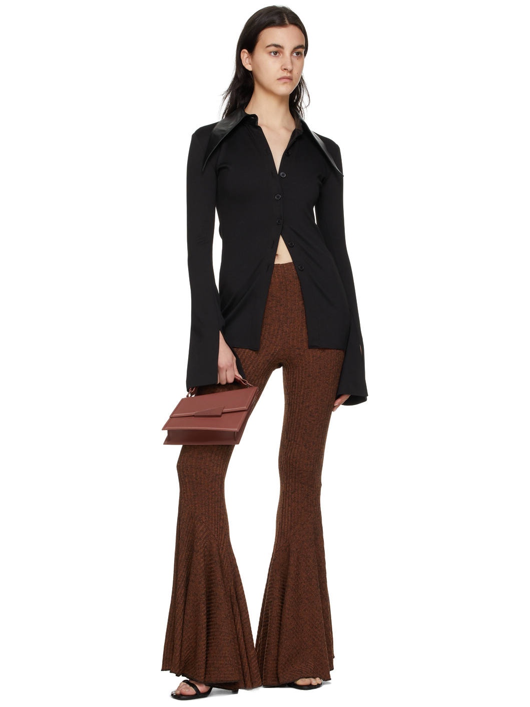 Brown Thea Flare Trousers - 4
