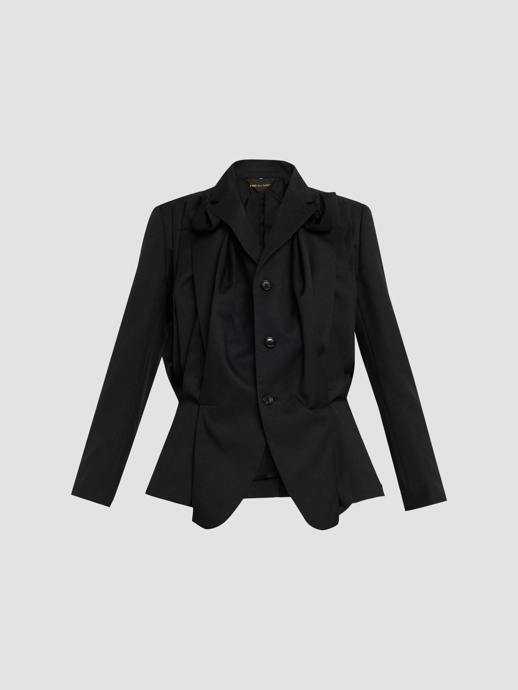 Women's Satin Three-Button Jacket - Black - 1
