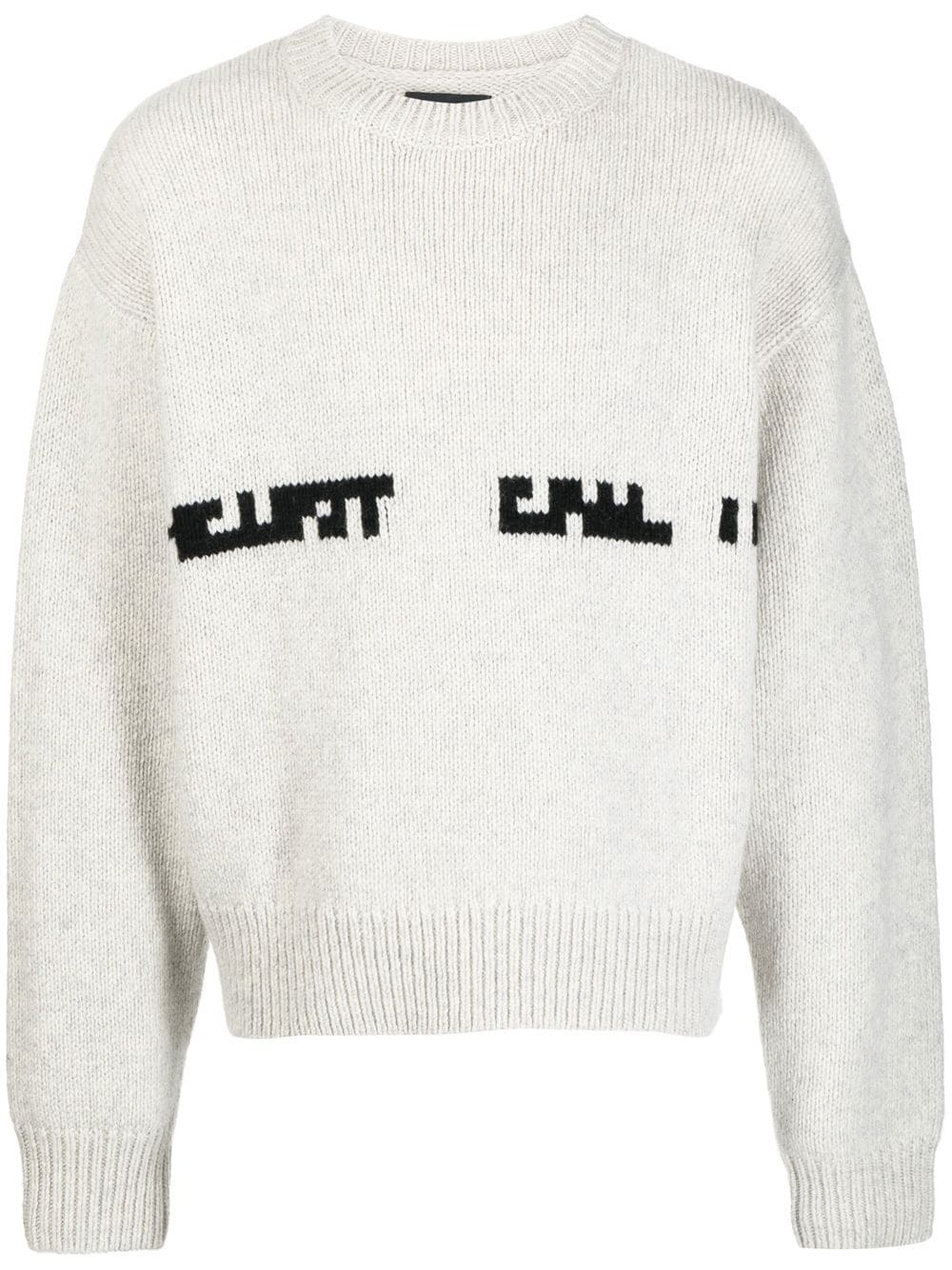 knitted crew-neck jumper - 1