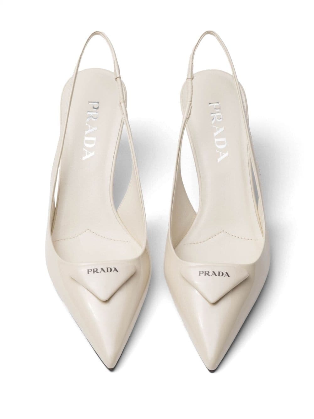 triangle-logo 75mm slingback pumps - 4