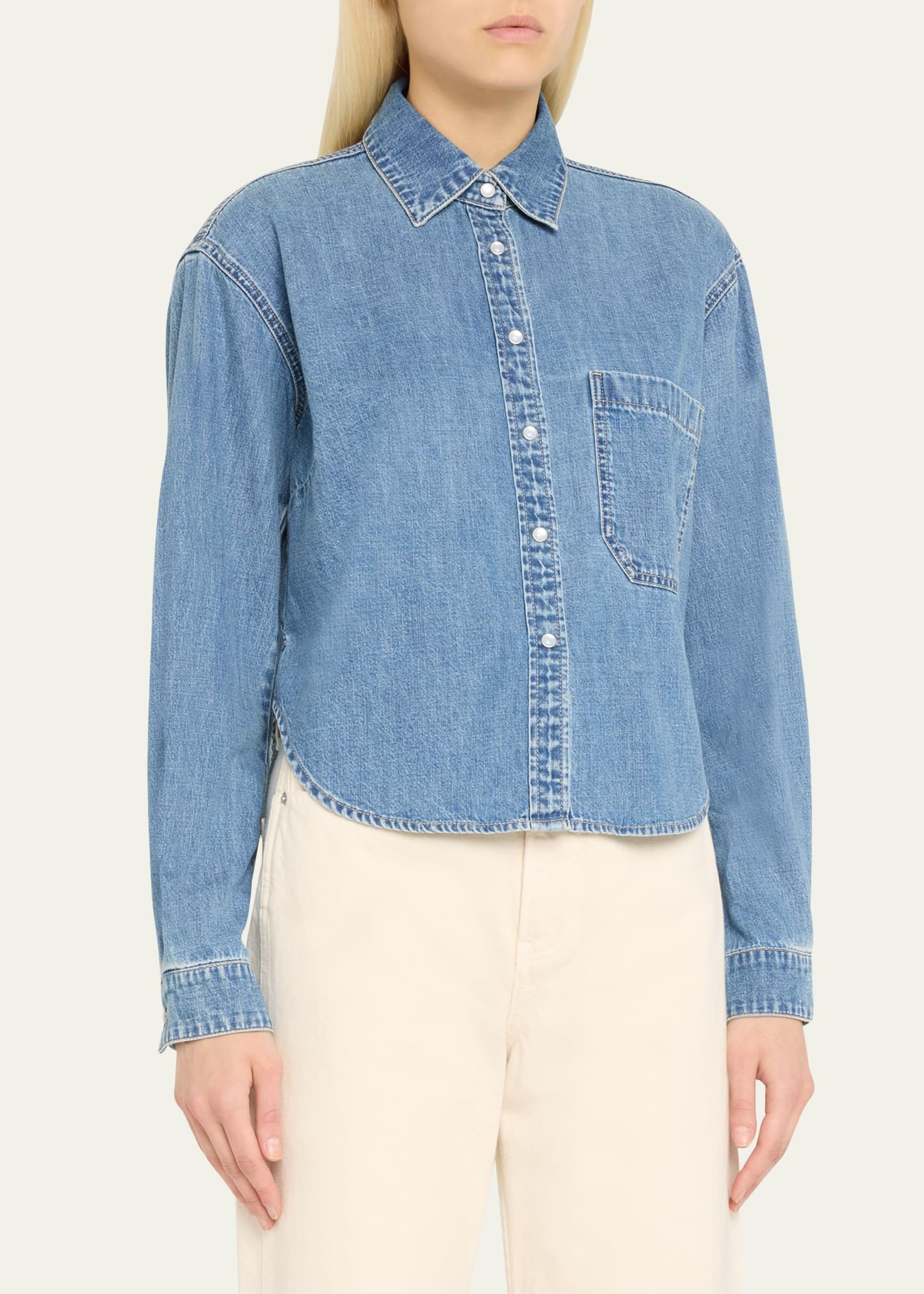 Aderes Snap-Front Denim Top - 4