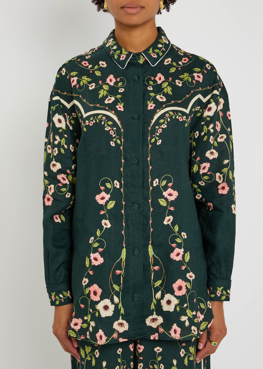 Agua BY Agua Bendita Tota Mosquetero Floral-print Linen Shirt - 2